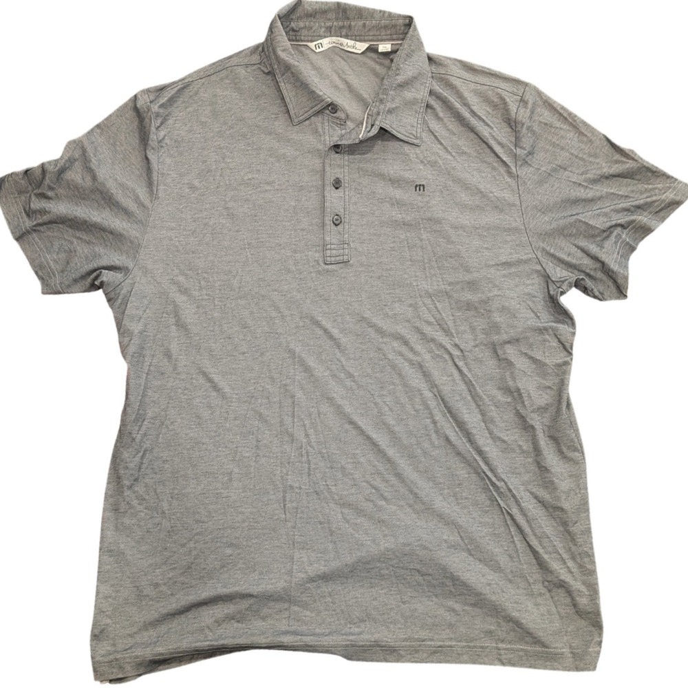 Travis Mathew Men's Solid Gray Performance Polo Shirt XXL/2XL Pima Cotton/Poly‎